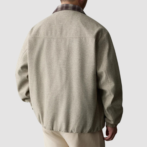 Men’s Mid-Season Zip-Up Jacket with Shirt-Style Collar