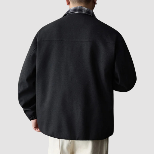 Men’s Mid-Season Zip-Up Jacket with Shirt-Style Collar