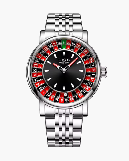 Men’s Roulette-Inspired Dress Watch with Numbered Bezel