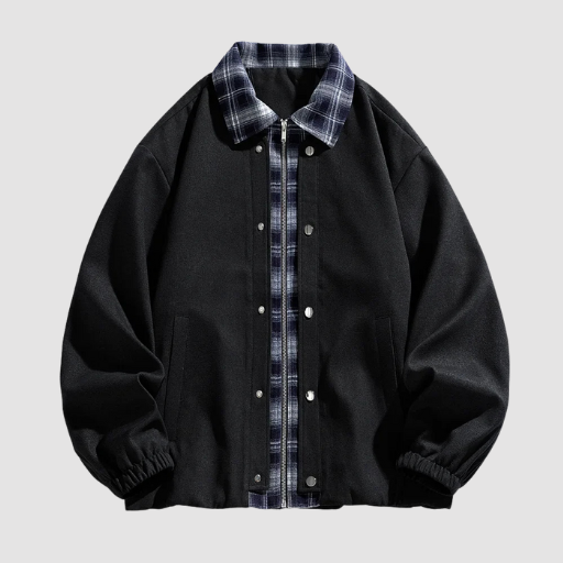 Men’s Mid-Season Zip-Up Jacket with Shirt-Style Collar