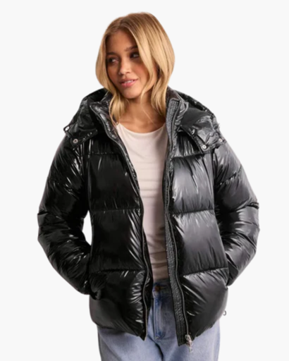 Women's shiny padded jacket — warm, comfortable and elegantly modern
