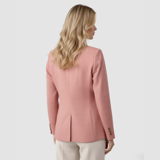 Women’s Tailored Blazer with Notched Lapel and Single-Button Closure