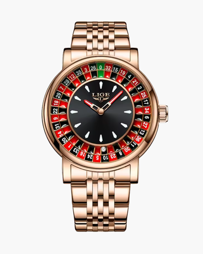 Men’s Roulette-Inspired Dress Watch with Numbered Bezel