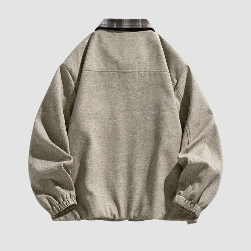 Men’s Mid-Season Zip-Up Jacket with Shirt-Style Collar